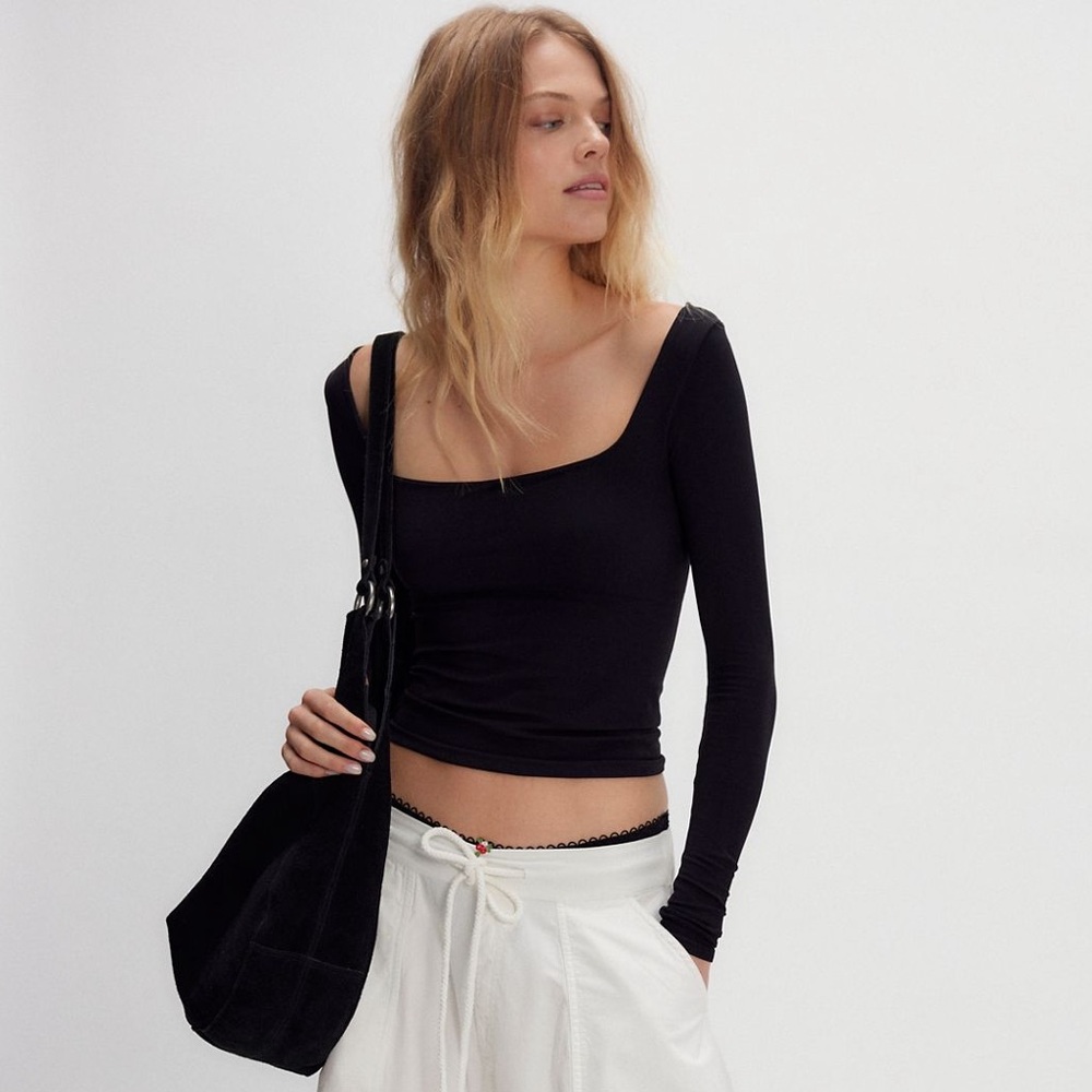 Clean Lines Long Sleeve - Black - Free People